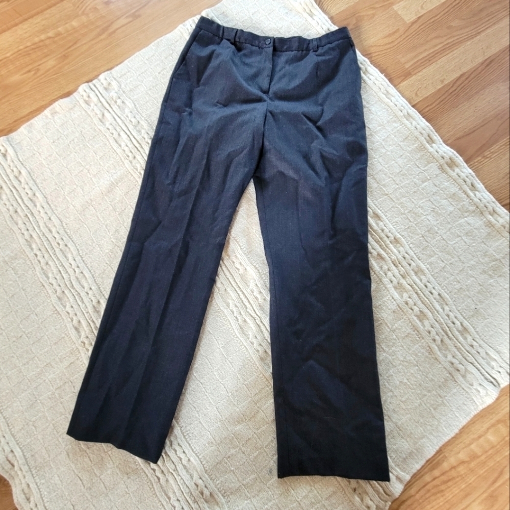 Pendleton 100% Virgin Wool Straight Leg Dress Pants Trousers size 12 Dark Gray